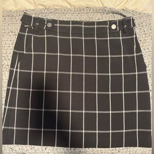 Ann Taylor Loft Outlet- Black and White Plaid Women's Skirt